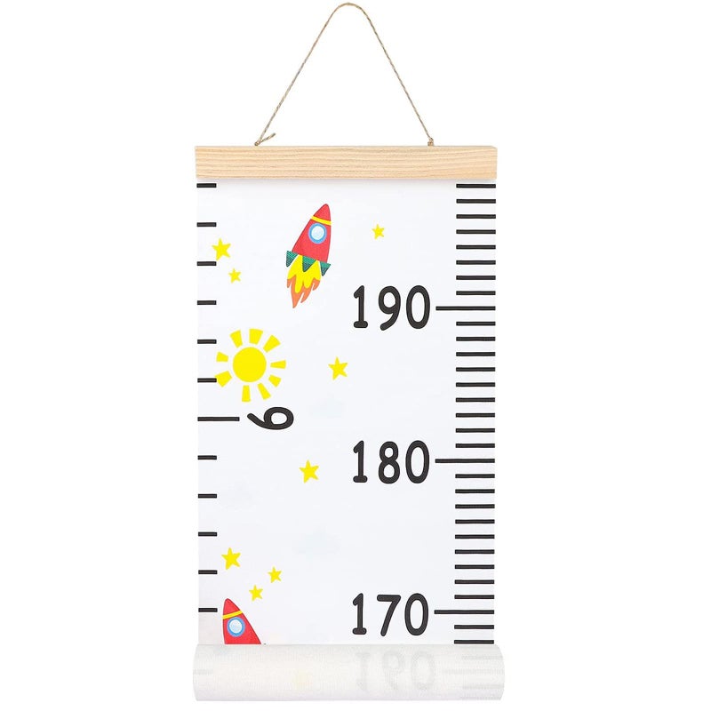 MIBOTE Baby Growth Height Chart Handing Ruler Wall Decor for Kids, Canvas Removable Height Growth Chart 79" x 7.9" (Colorful) - Image 1